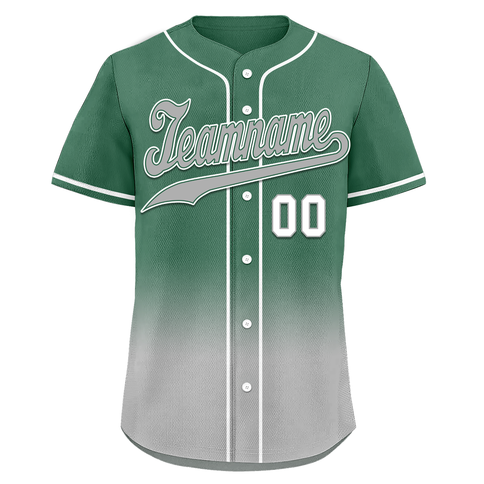 Custom Green Grey Fade Fashion Personalized Authentic Baseball Jersey BSBJ01-D0a70c9