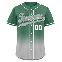 Custom Green Grey Fade Fashion Personalized Authentic Baseball Jersey BSBJ01-D0a70c9