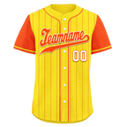 Custom Gold Orange Stripe Fashion Personalized Authentic Baseball Jersey BSBJ01-D017251