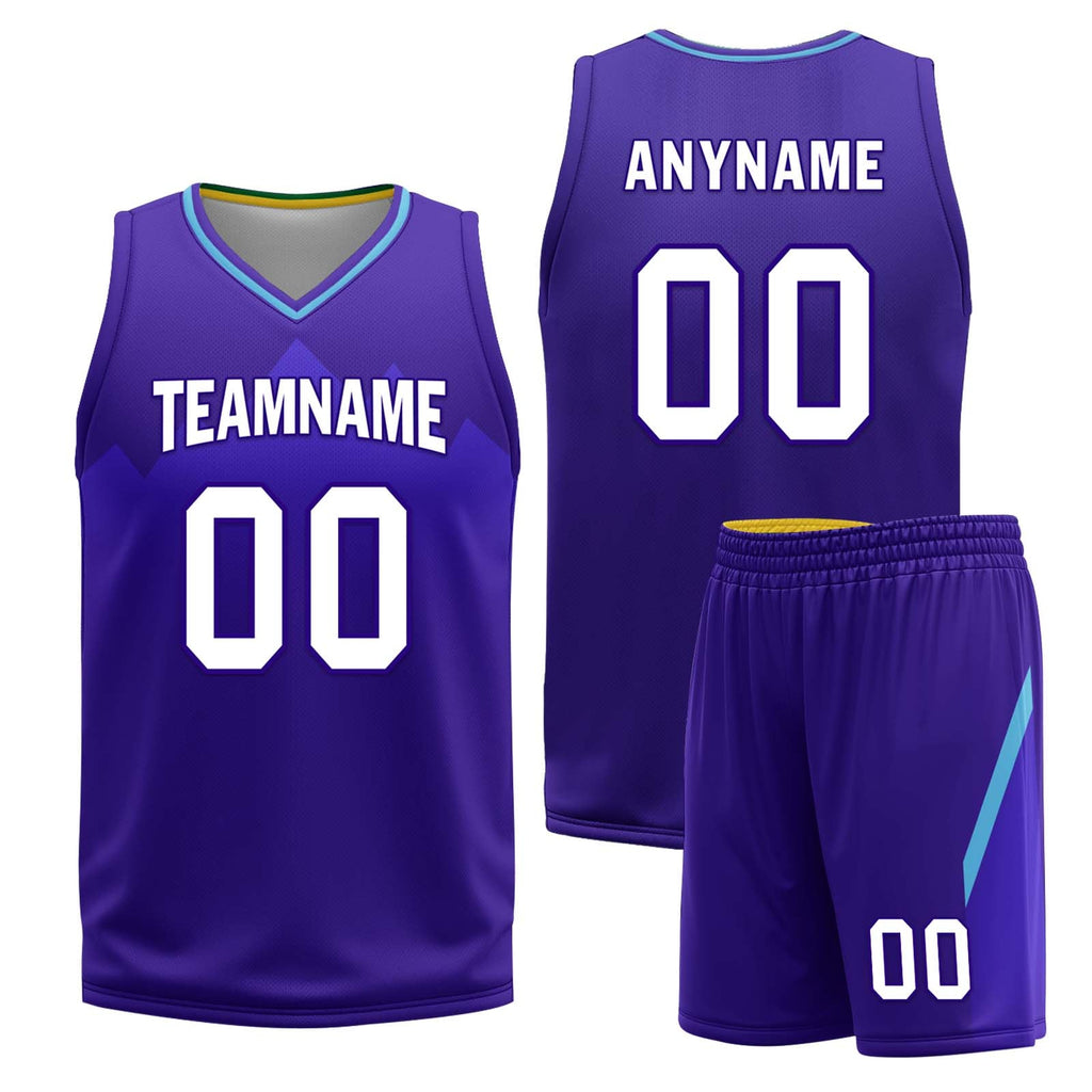 Custom Purple White Utah City Edition Personalized Reversible Basketball Set Sports Basketball Jersey BBJ01R-D0610-29-COOLMAX