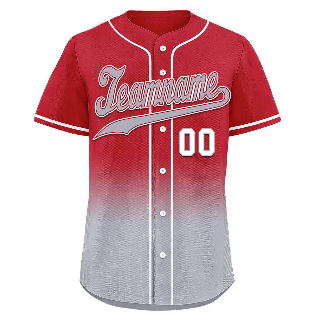 Custom Red Grey Fade Fashion Personalized Authentic Baseball Jersey BSBJ01-D0a70bb