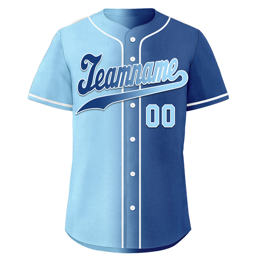 Custom Blue Gradient Fashion Personalized Authentic Baseball Jersey BSBJ01-D0a7078