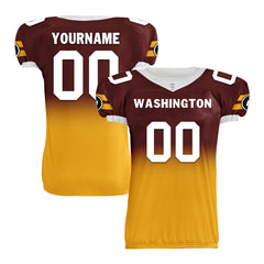 Custom Red Yellow Fade Fashion Washington High-Performance American Football Jersey FBJ06-D020252-31