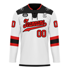 Custom White Black Personalized Hockey Jersey HCKJ01-D0a700c