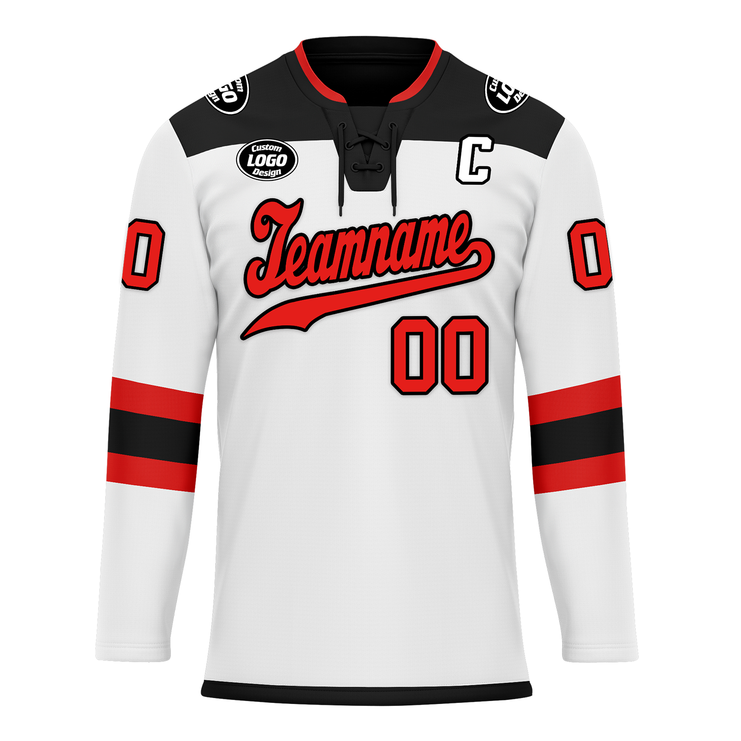 Custom White Black Personalized Hockey Jersey HCKJ01-D0a700c