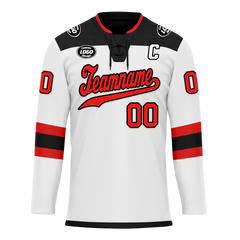 Custom White Black Personalized Hockey Jersey HCKJ01-D0a700c