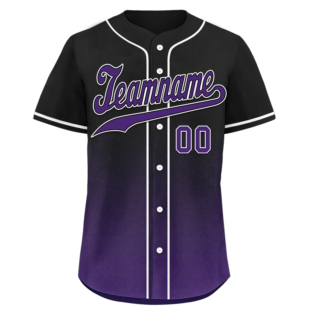 Custom Black Purple Fade Fashion Personalized Authentic Baseball Jersey BSBJ01-D0a70d0