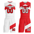 Custom White Red Classic Style Reversible Basketball Uniform Personalized Ordinary BBJR-D017026