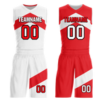 Custom White Red Classic Style Reversible Basketball Uniform Personalized Ordinary BBJR-D017026
