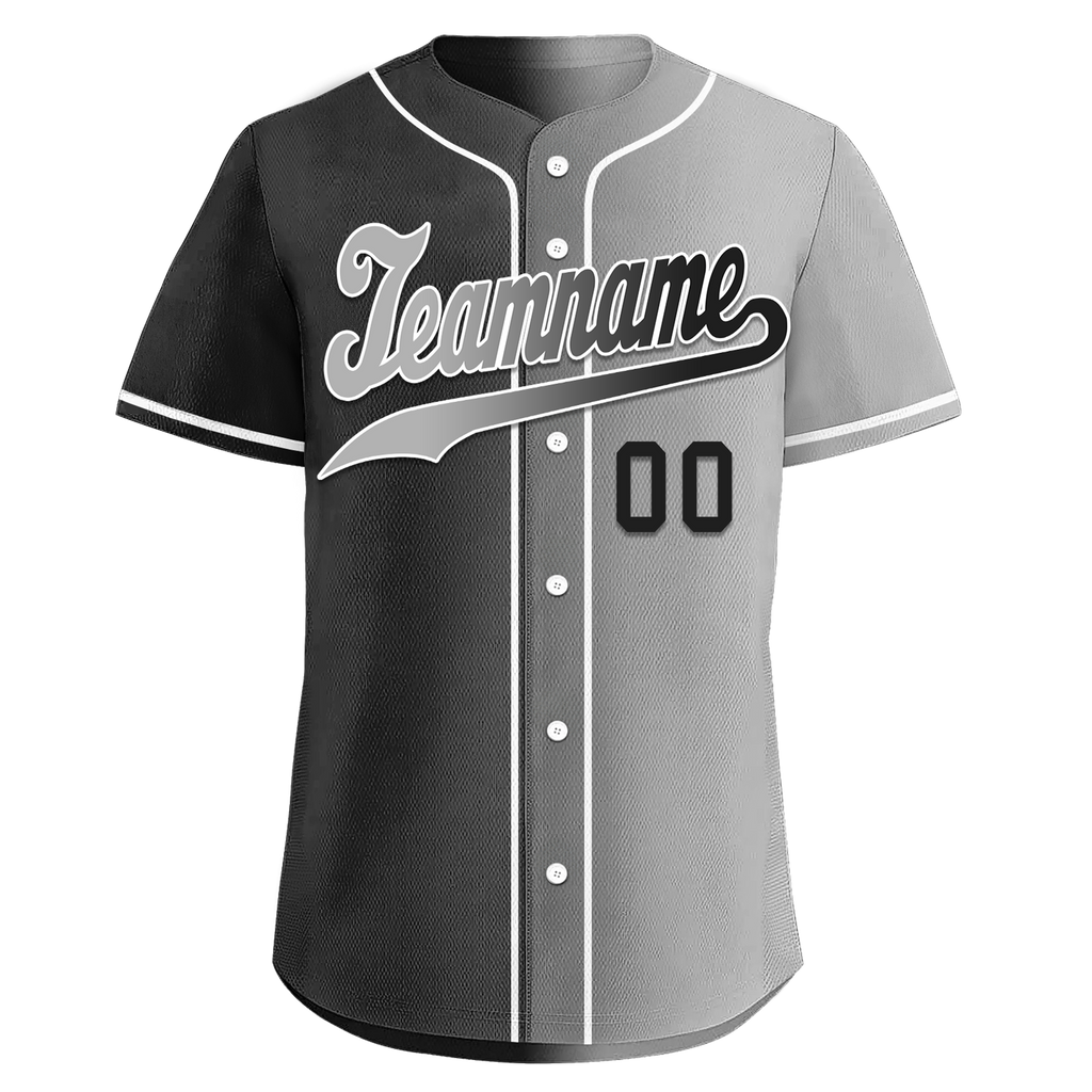 Custom Black Grey Gradient Fashion Personalized Authentic Baseball Jersey BSBJ01-D0a7a07
