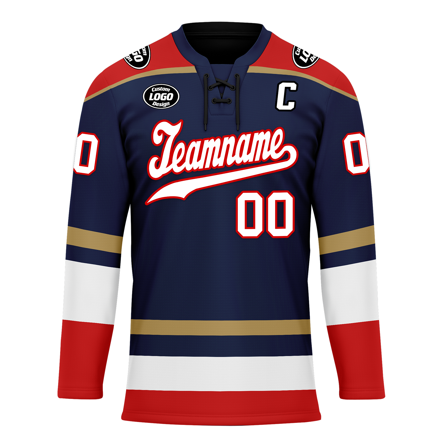 Custom Blue Red Personalized Hockey Jersey HCKJ01-D0a70af