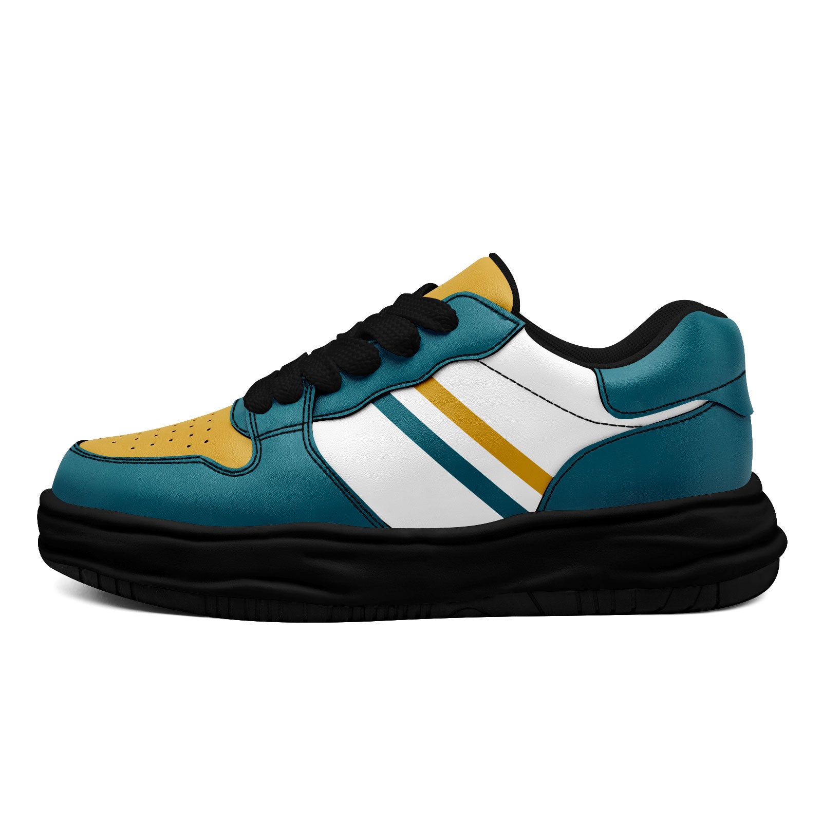 Custom Green Yellow Jacksonville Shoes Personalized Sneaker FN032-D020389-16