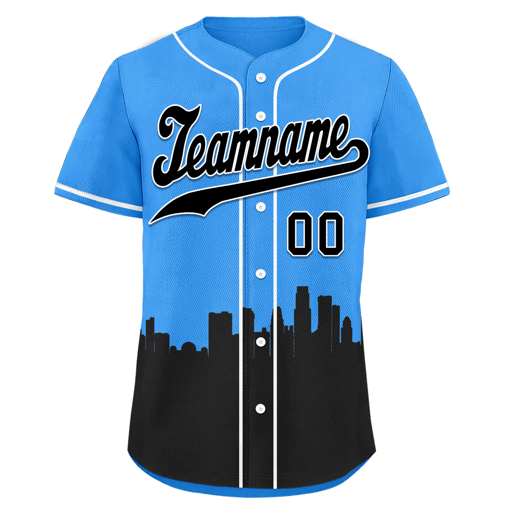 Custom Blue Black City Edition Personalized Authentic Baseball Jersey BSBJ01-D017132