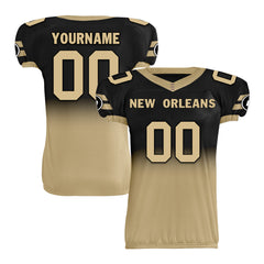 Custom Black Gold Fade Fashion New Orleans High-Performance American Football Jersey FBJ06-D020252-19