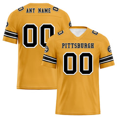 Custom Yellow Pittsburgh Personalized Authentic Football Jersey FBJ02-D020256-18