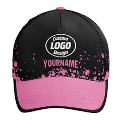 Custom Black Pink Hat Sport Design Cap Stitched Adjustable Personalized YW061-D020231-5