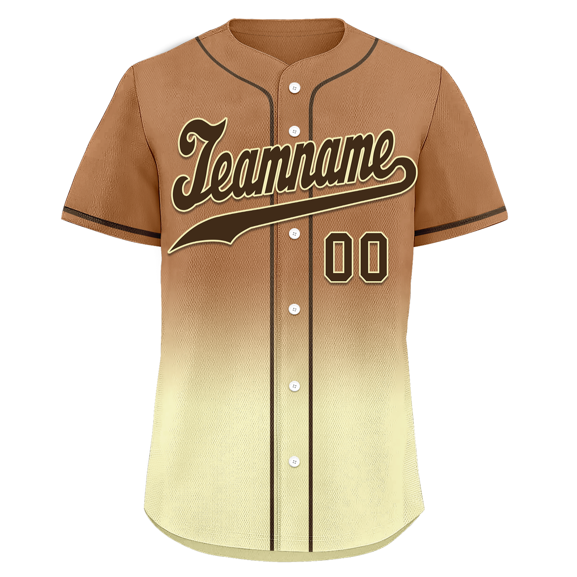 Custom Brown Yellow Fade Fashion Personalized Authentic Baseball Jersey BSBJ01-D0a70ff