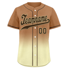 Custom Brown Yellow Fade Fashion Personalized Authentic Baseball Jersey BSBJ01-D0a70ff