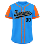 Custom Blue Orange Raglan Sleeves Personalized Authentic Baseball Jersey BSBJ01-D017210