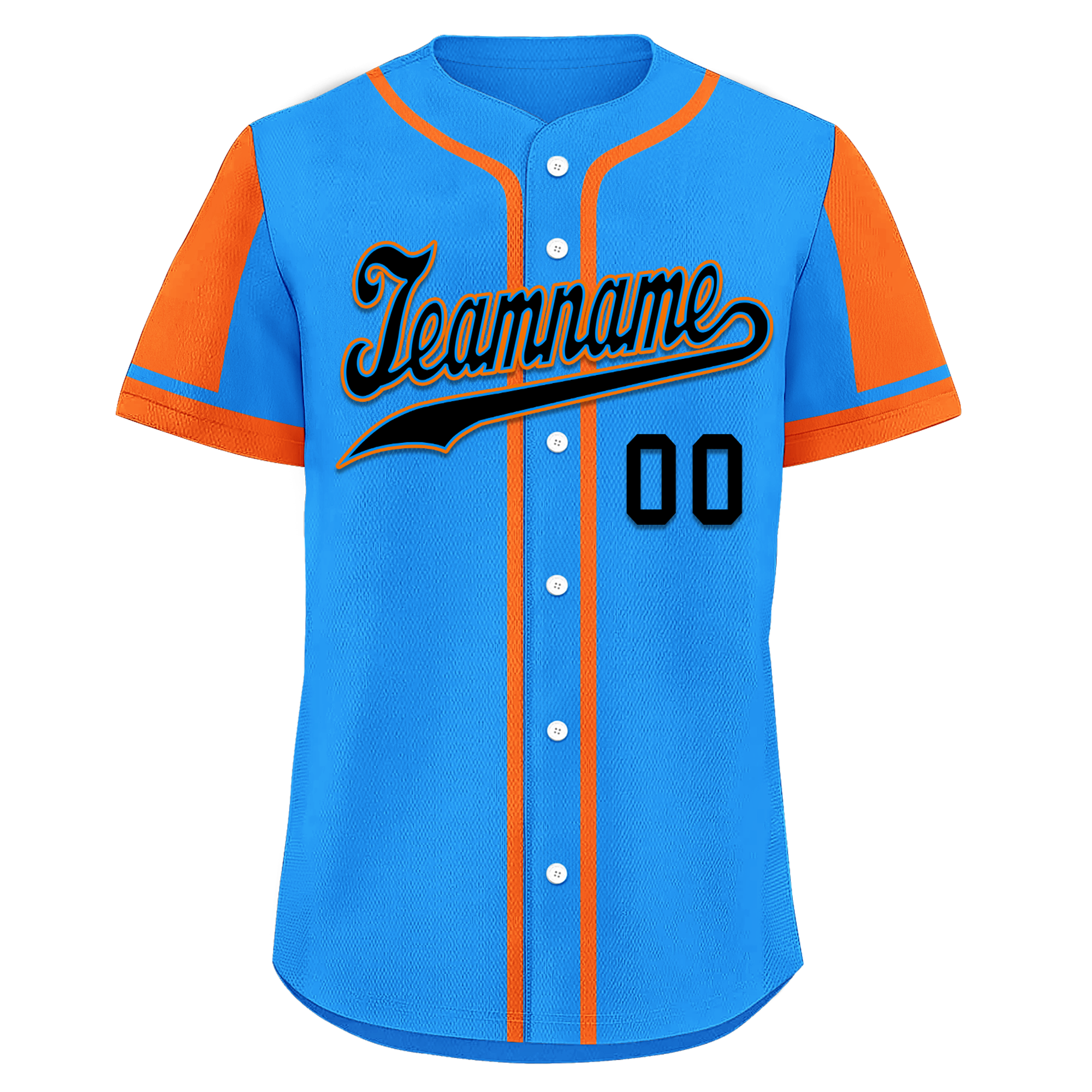 Custom Blue Orange Raglan Sleeves Personalized Authentic Baseball Jersey BSBJ01-D017210