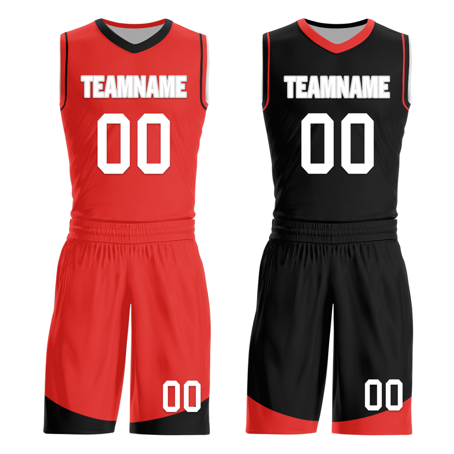 Custom Red Black Classic Style Reversible Basketball Uniform Personalized Ordinary BBJR-D017042