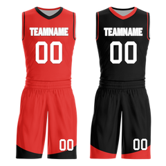 Custom Red Black Classic Style Reversible Basketball Uniform Personalized Ordinary BBJR-D017042