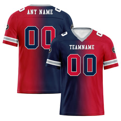 Custom Red Blue Massachusetts Personalized Authentic Football Jersey FBJ02-D028017-29