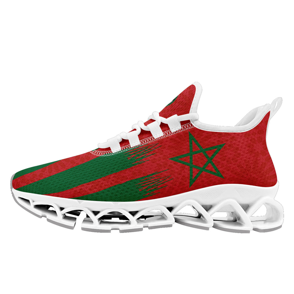 Custom Morocco 2026 World Cup Sneakers DIY Country Flag Running Shoes Lightweight Sport Shoes Gift for Football Fans Personalized Team Name and Logo FN003XD-F009086-2
