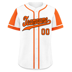 Custom White Orange Raglan Sleeves Personalized Authentic Baseball Jersey BSBJ01-D017166