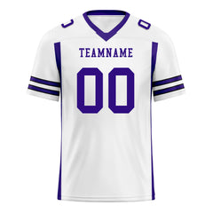 Custom White Purple Striped Sleeves Personalized Authentic Football Jersey FBJ02-D06059