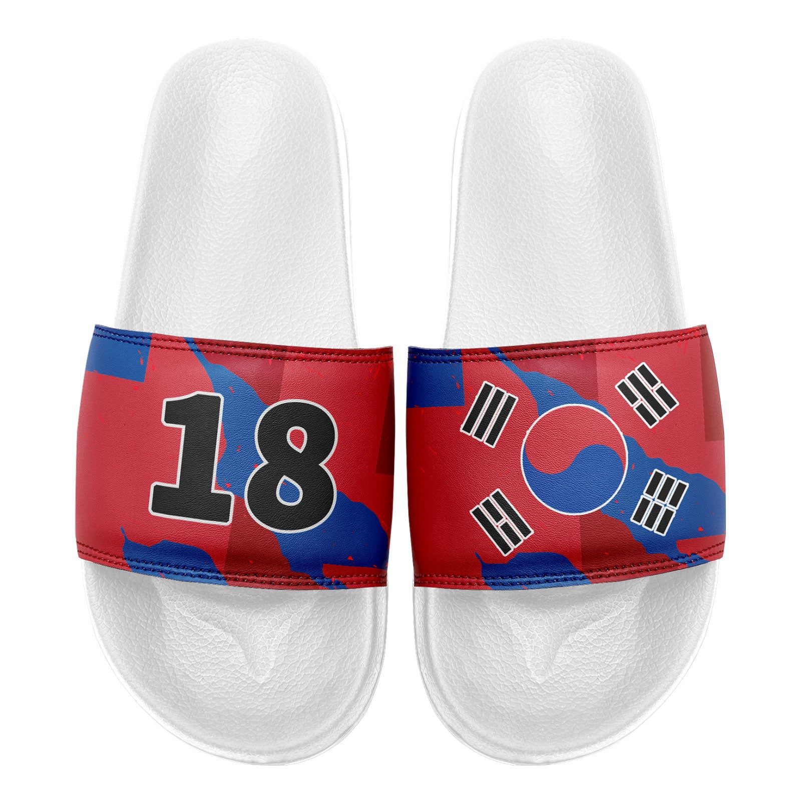Custom South Korea 2026 World Cup Sneakers DIY Country Flag Running Shoes Lightweight Sport Shoes Gift for Football Fans Personalized Team Name and Logo FN056-F009108-1