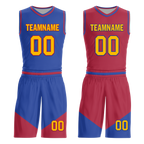 Custom Blue Red Classic Style Reversible Basketball Uniform Personalized Ordinary BBJR-D017029