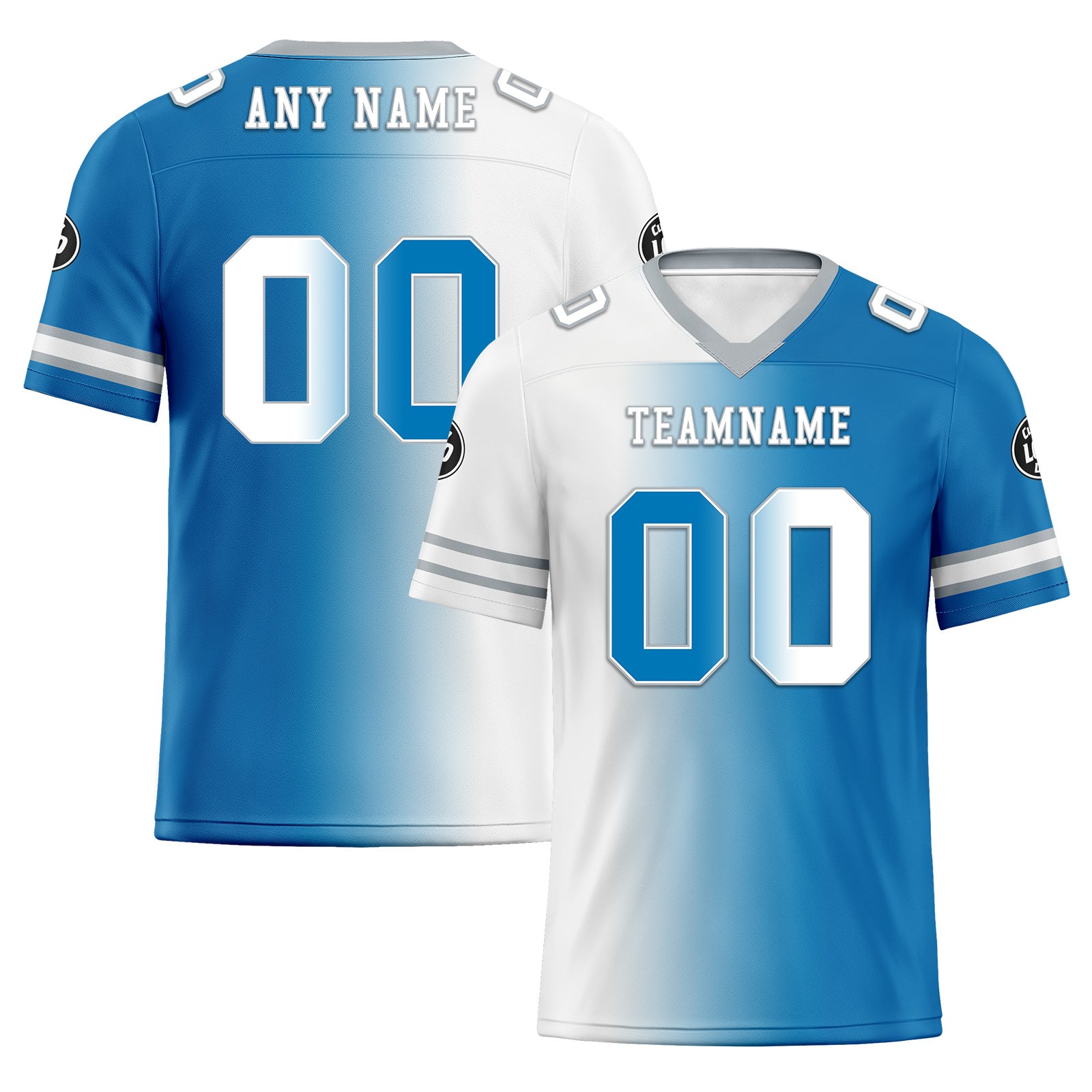 Custom Blue White Michigan Personalized Authentic Football Jersey FBJ02-D028017-6