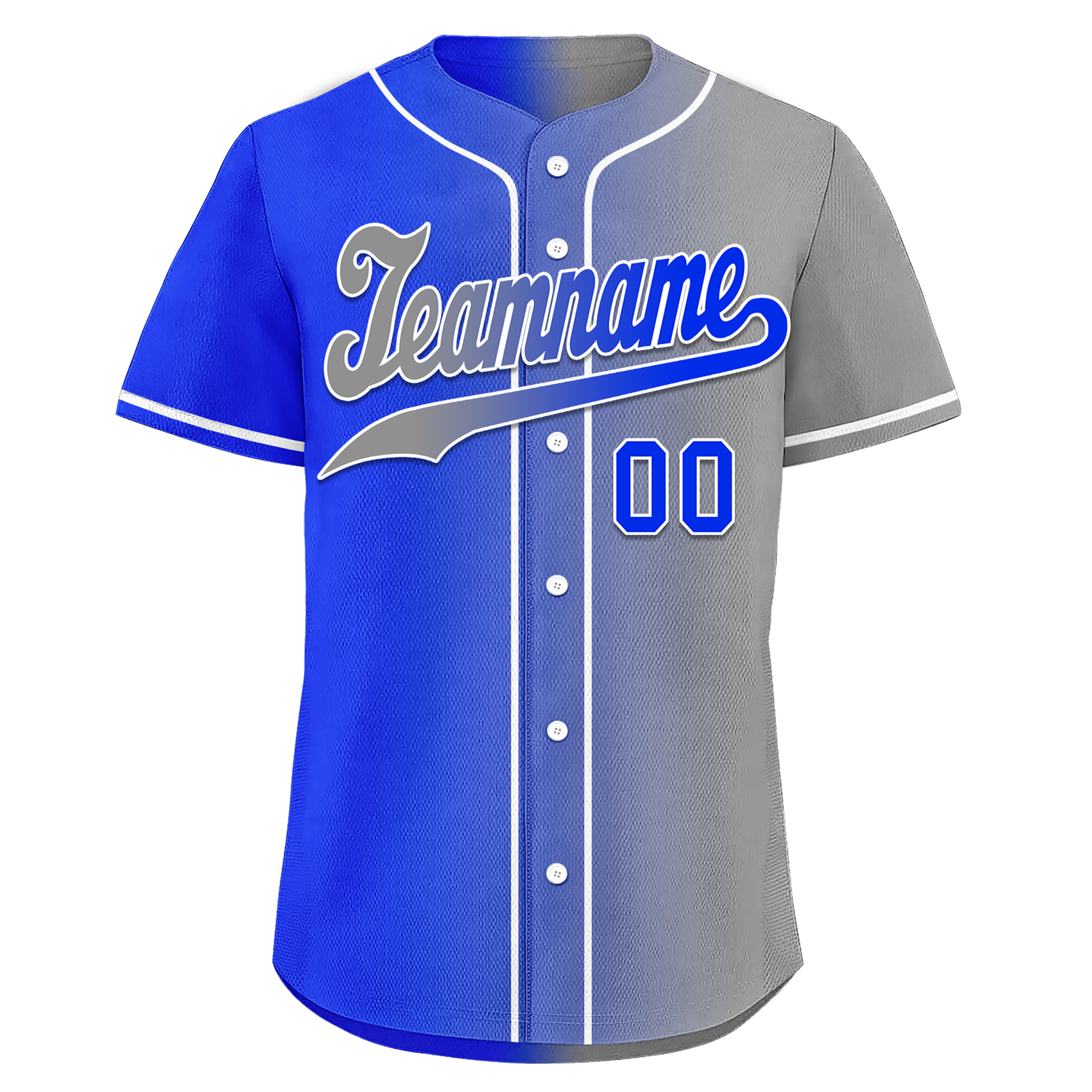 Custom Blue Grey Gradient Fashion Personalized Authentic Baseball Jersey BSBJ01-D0a709a
