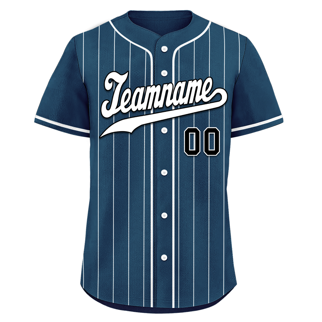 Custom Blue Stripe Fashion Personalized Authentic Baseball Jersey BSBJ01-D017258