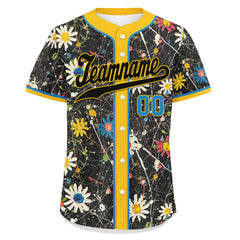 Custom Graffiti Pattern Abstract Floral Patterns Personalized Authentic Baseball Jersey BSBJ01-D020171-3