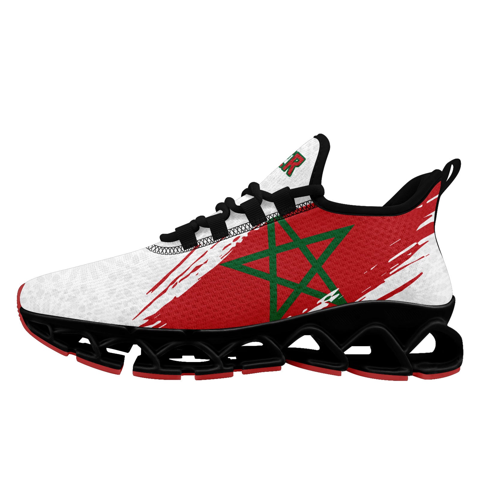 Custom Morocco 2026 World Cup Sneakers DIY Country Flag Running Shoes Lightweight Sport Shoes Gift for Football Fans Personalized Team Name and Logo FN003XD-F009086-5