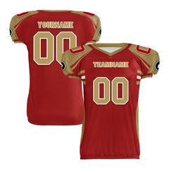 Custom Yellow Red California High-Performance American Football Jersey FBJ06-D023001-25