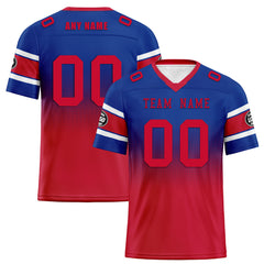 Custom Red Blue Buffalo Football Jersey and Hat Combo Offer Personalized Combo ZH-D020326-4