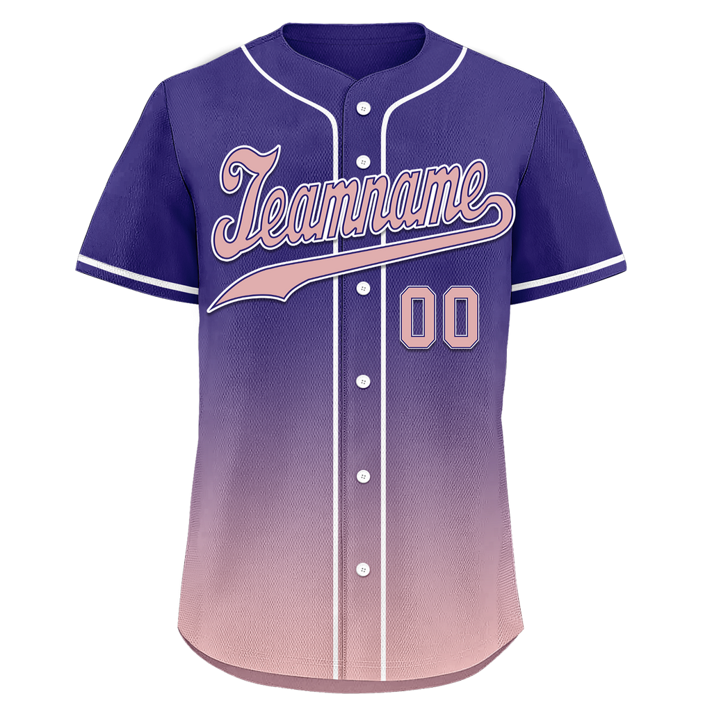 Custom Purple Pink Fade Fashion Personalized Authentic Baseball Jersey BSBJ01-D0a7070