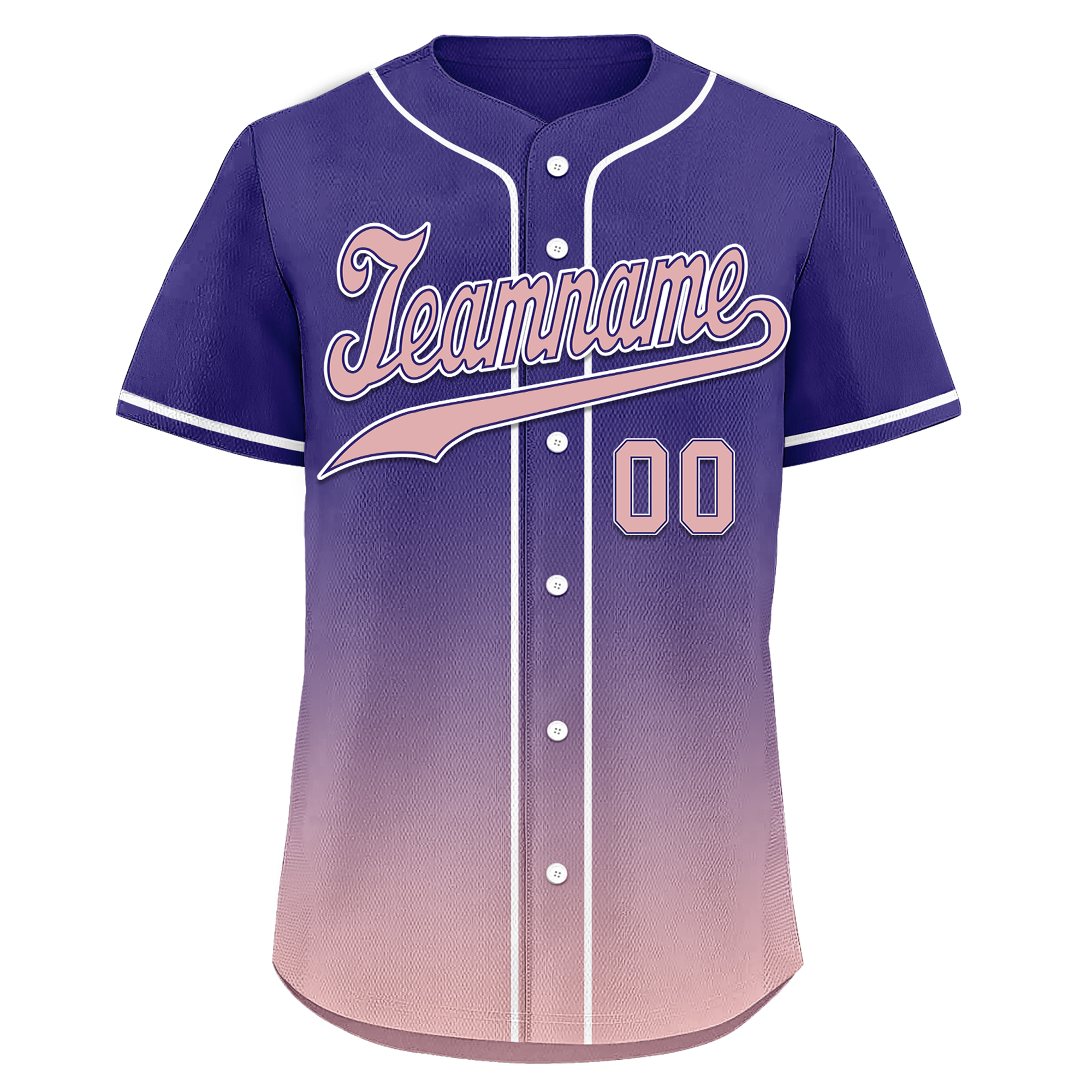 Custom Purple Pink Fade Fashion Personalized Authentic Baseball Jersey BSBJ01-D0a7070