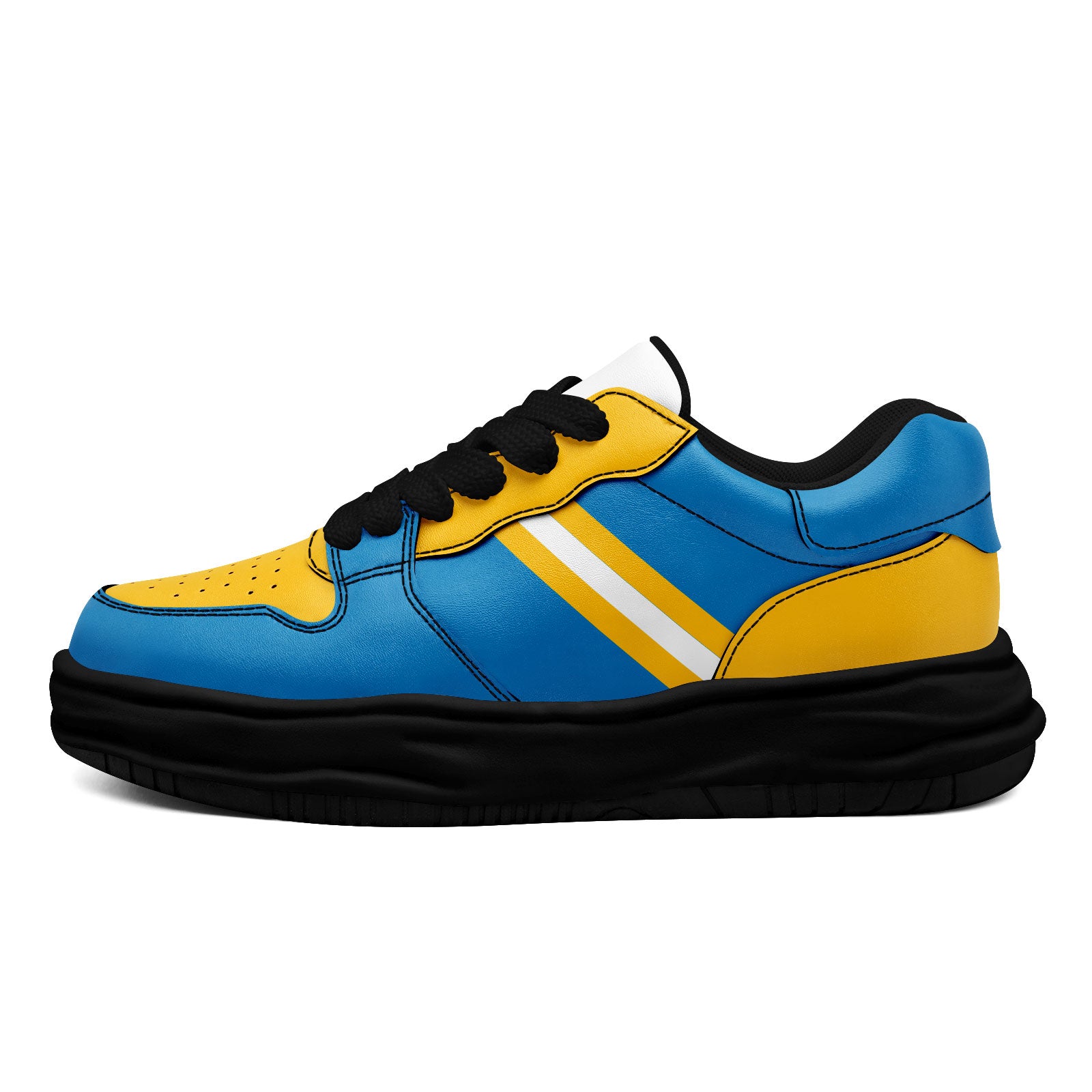 Custom Blue Yellow Los Angeles Shoes Personalized Sneaker FN032-D020389-22