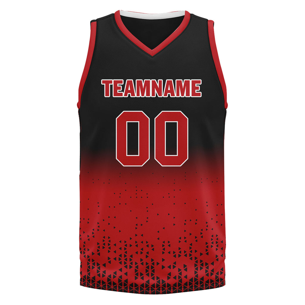 Custom Black Red Fade Fashion Sports Uniform Basketball Jersey BBJ01-D020102-4