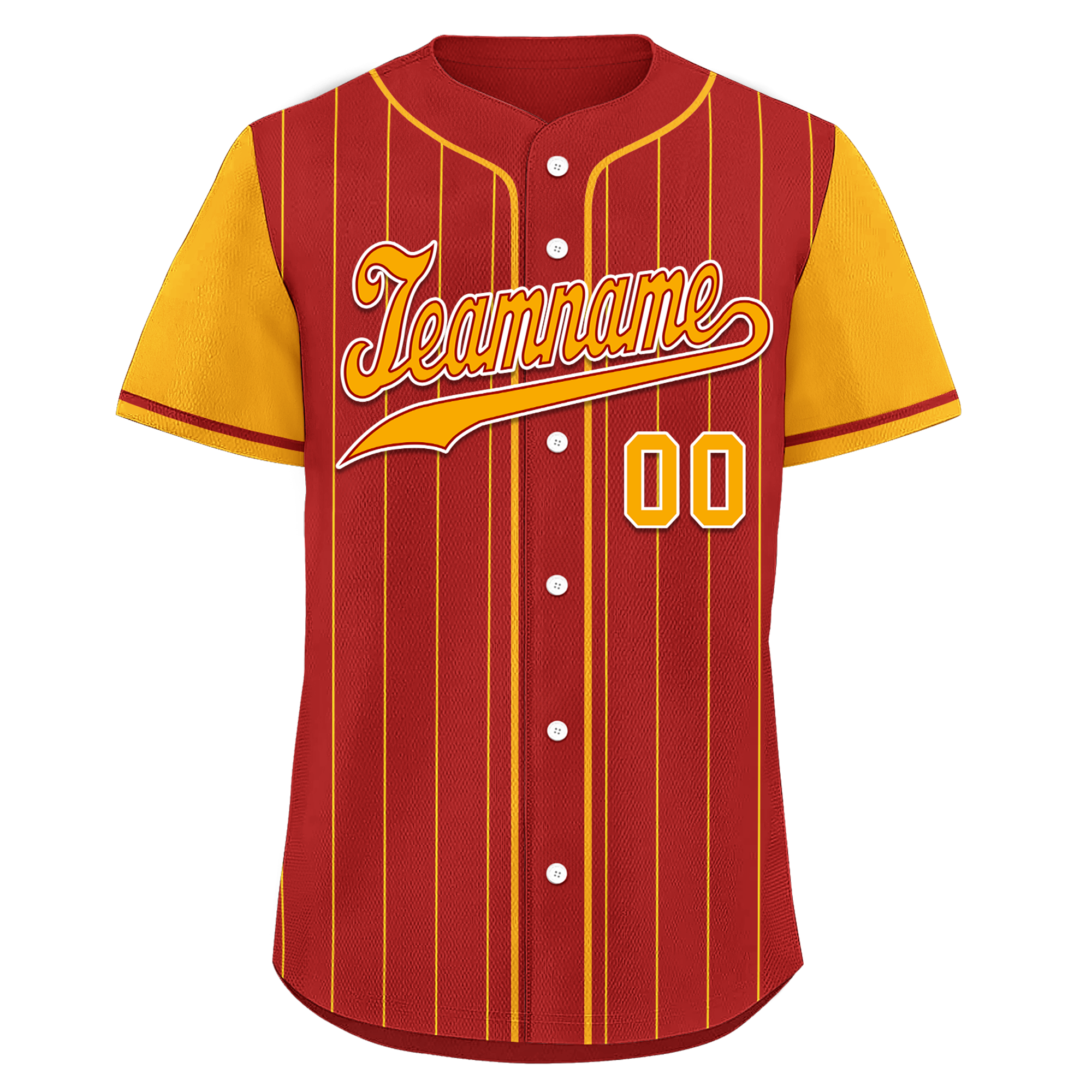 Custom Red Yellow Stripe Fashion Personalized Authentic Baseball Jersey BSBJ01-D017221