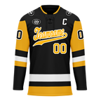 Custom Black Yellow Personalized Hockey Jersey HCKJ01-D0a7009
