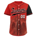 Custom Red Black Skull Fashion Personalized Authentic Baseball Jersey BSBJ01-D017158