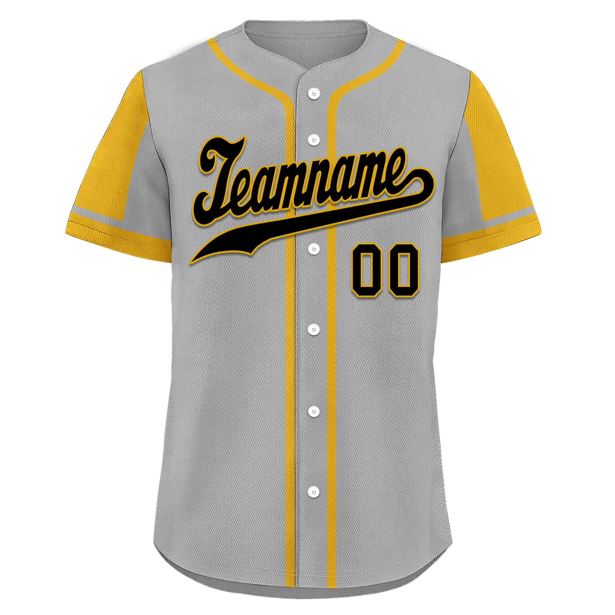 Custom Gray Yellow Raglan Sleeves Personalized Authentic Baseball Jersey BSBJ01-D017188