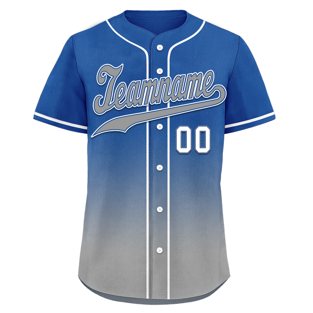 Custom Blue Grey Fade Fashion Personalized Authentic Baseball Jersey BSBJ01-D0a70bf
