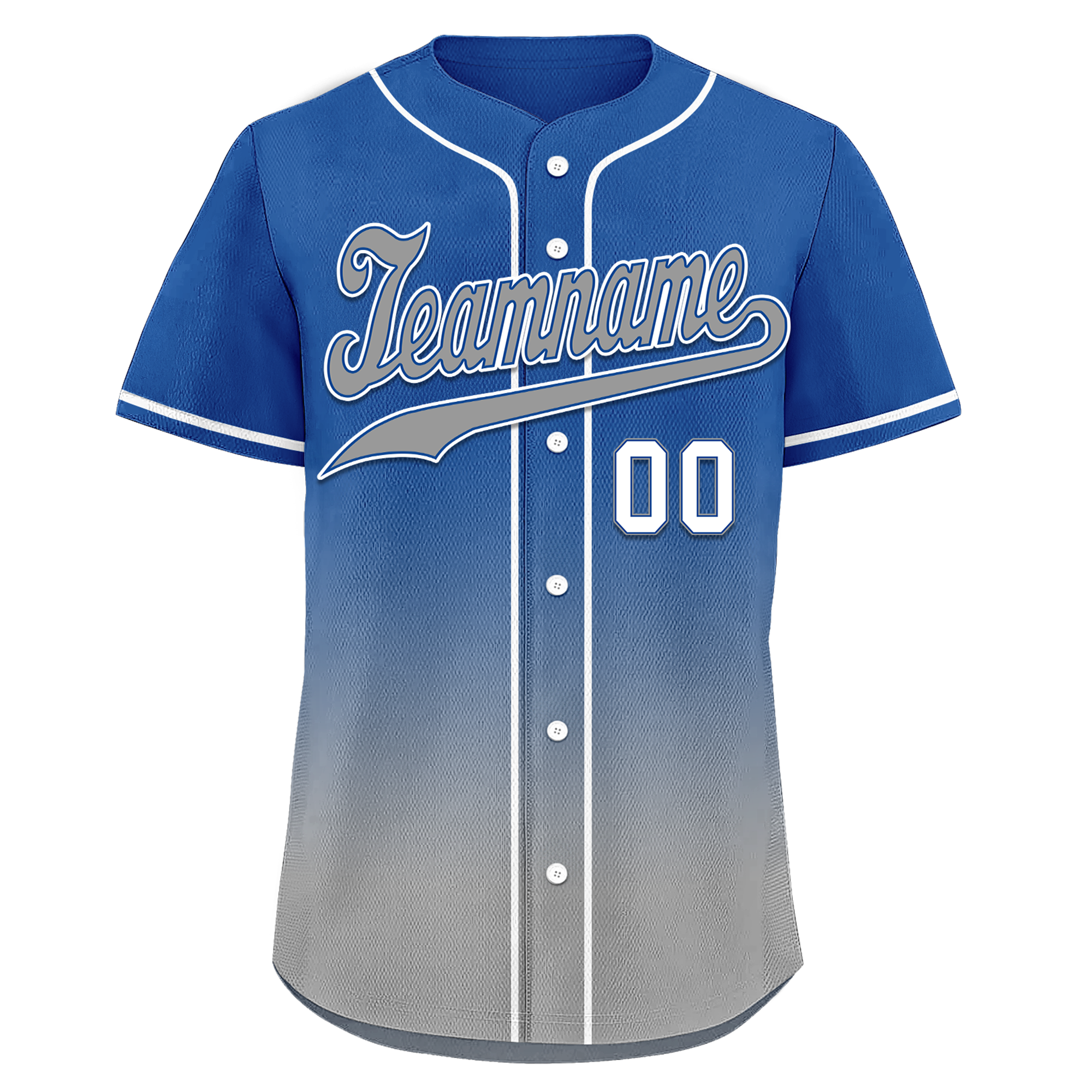 Custom Blue Grey Fade Fashion Personalized Authentic Baseball Jersey BSBJ01-D0a70bf