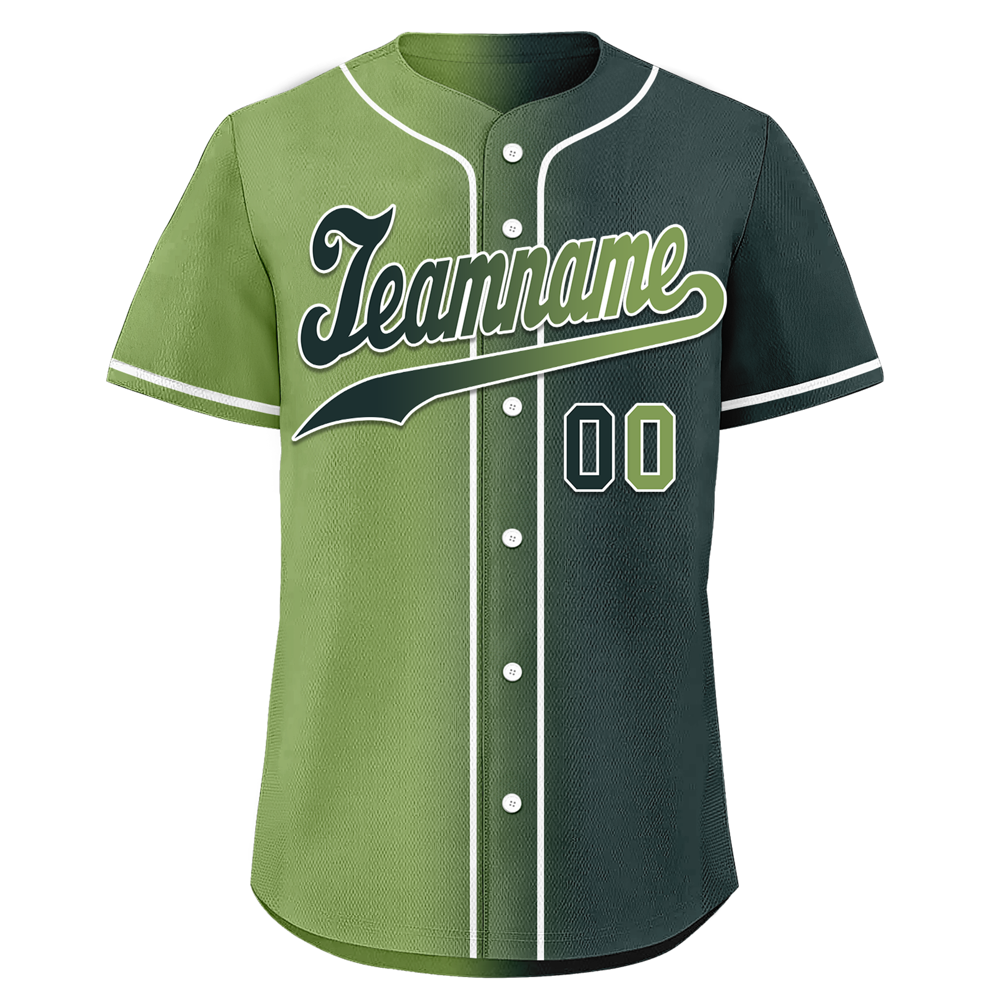 Custom Green Gradient Fashion Personalized Authentic Baseball Jersey BSBJ01-D0a708c